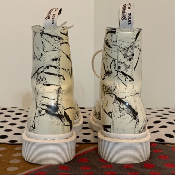 Dr Martens Pascal Marble Leather Boots - Picture 4 of 11